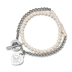 Tiffany & Co. Return To Tiffany Small Wrap Bead Bracelet with Pearls & a Diamond